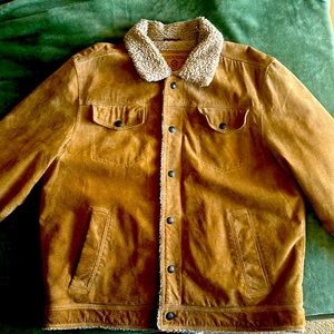 Men’s Large Aeropostale Sherpa lined Leather jacket